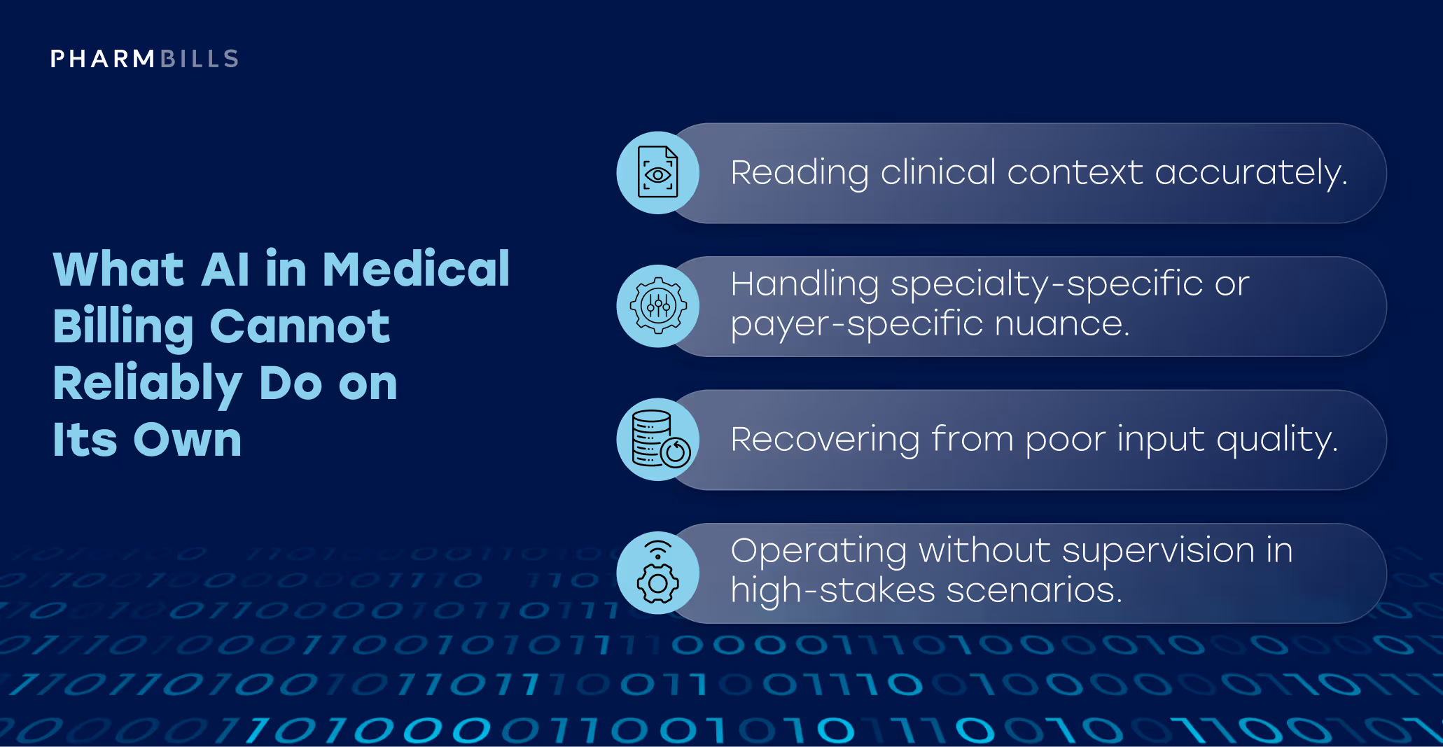 Healthcare infographic: what AI in medical billing cannot reliably do on its own