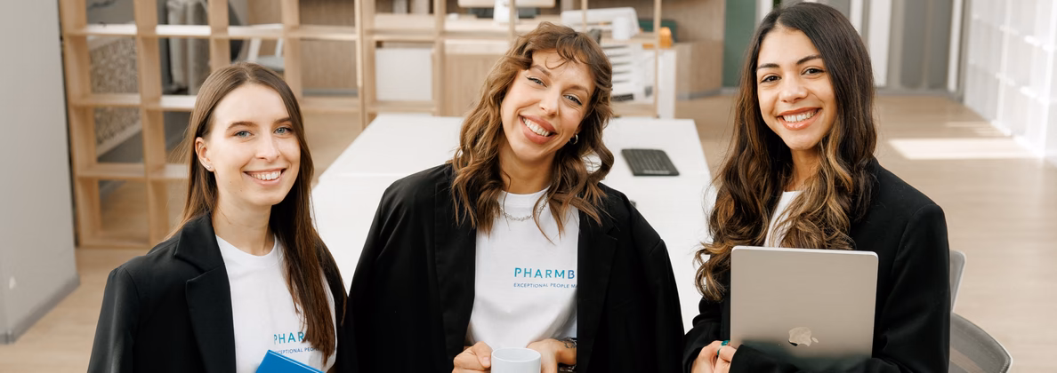 Three Pharmbills specialists representing a scalable healthcare operations team
