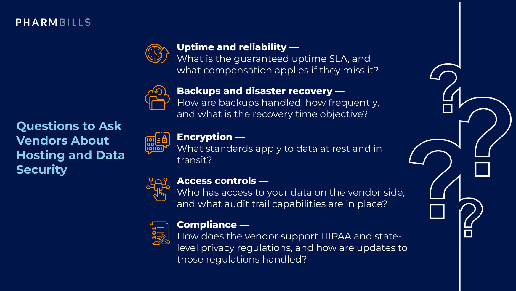 Healthcare infographic: questions to ask vendors about hosting and data security